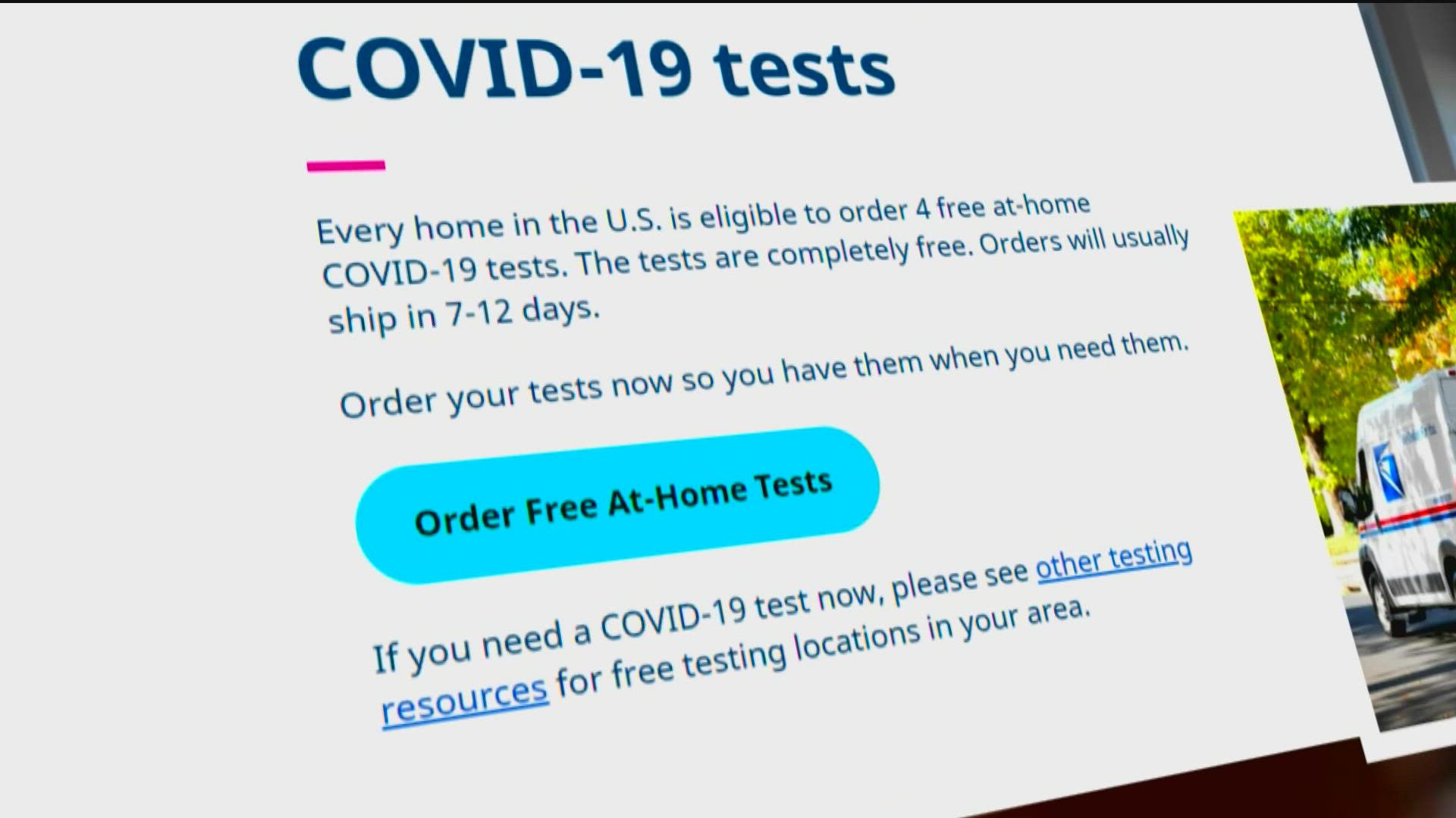 Free COVID test kits from government 1
